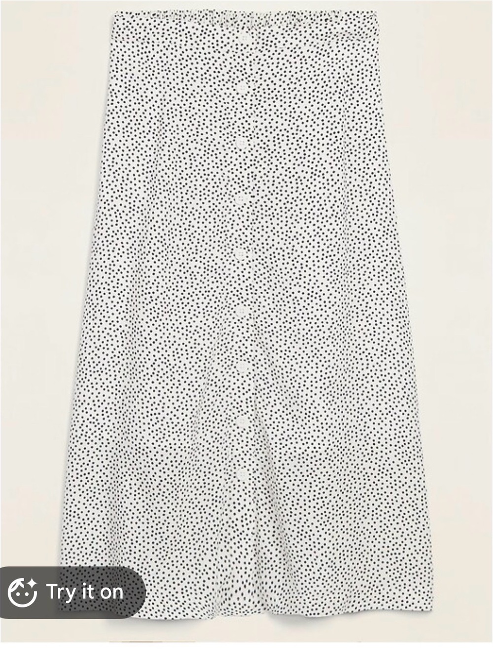 Size small White black Polka Dot Button-Front women’s skirt.
